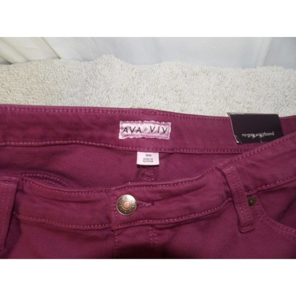 AVA & VIV Womens Magenta High Rise Stretch Skinny Ankle Jeans Size 24W - Picture 5 of 9
